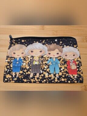 🧑‍🦳Golden Girls Pouch Makeup Bag Chibi Dorothy Rose Blanche Sophia Canvas NWOT
